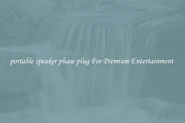 portable speaker phase plug For Premium Entertainment 