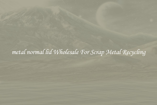 metal normal lid Wholesale For Scrap Metal Recycling