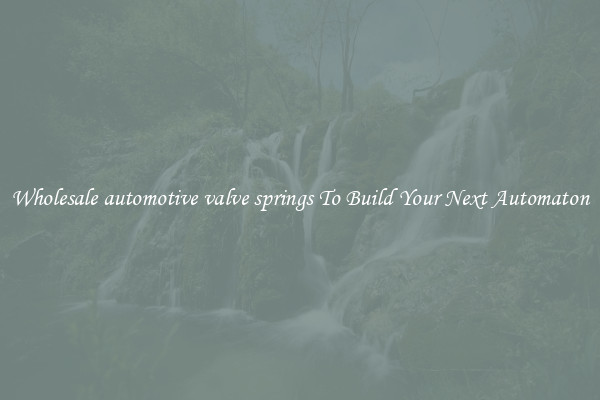 Wholesale automotive valve springs To Build Your Next Automaton