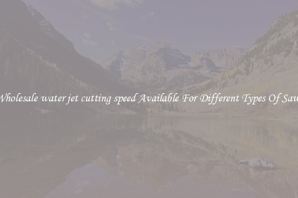 Wholesale water jet cutting speed Available For Different Types Of Saws
